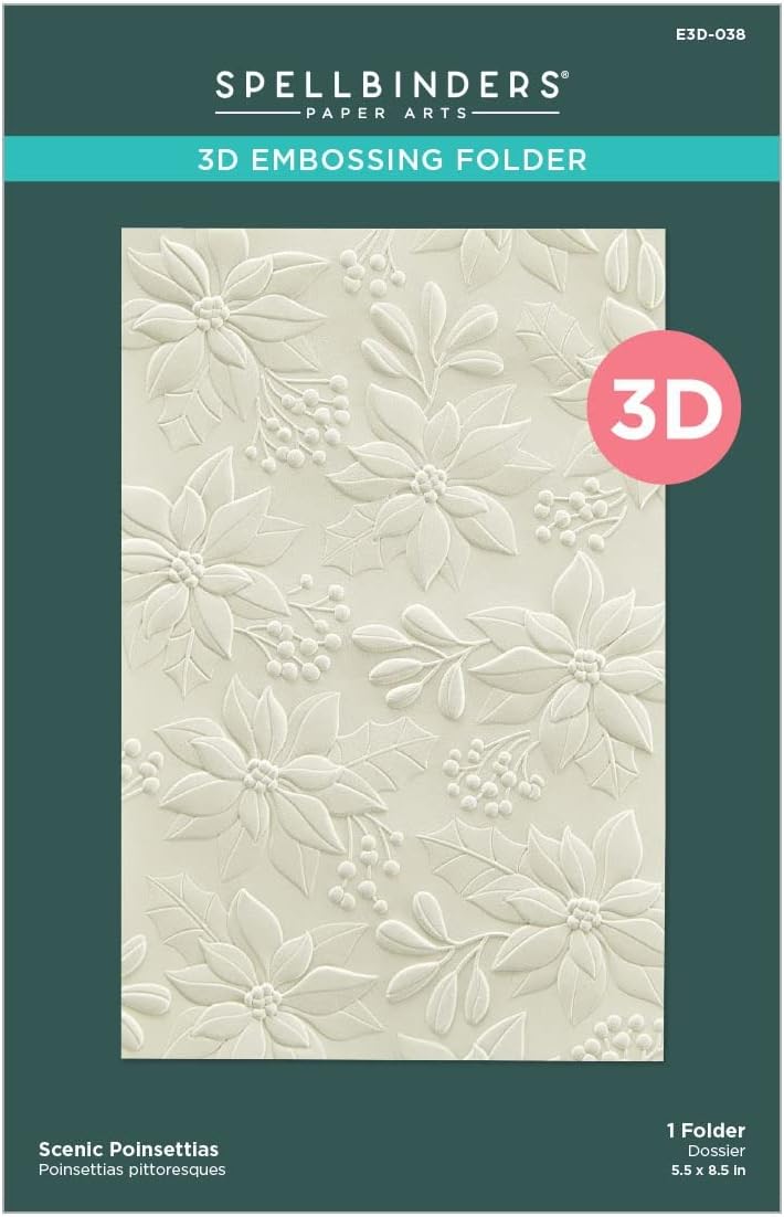 Spellbinders Scenic Poinsettias 3D Embossing Folder - Image 1